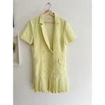 Amanda Uprichard  Mesha Short Sleeve Light Yellow Dress Size Large Photo 4