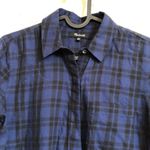Madewell  royal‎ blue plaid button down pullover shirt Photo 2