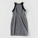 Mcginn Dress 6 Wool Silk Blend Black White Sheath Pearl Tweed Lined Worn Tv Show Photo 4