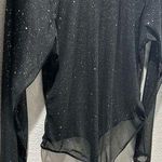 NWT Black Sheer Glitter bodysuit Size L Photo 0