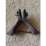 Luciano Padovan Chocolate Brown Suede Patent Leather Tassel Heels Italy EU 37 7 Photo 2