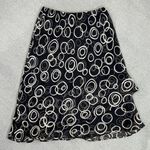 Karin Stevens Layered Chiffon Geometric Circle Print Midi Skirt Black 16W Photo 10