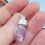 Garden Quartz Purple Lodolite Pendant 18" Diamond Cut Box Chain Pink Photo 5
