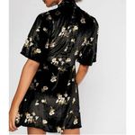 Free People  Women Size 2 Black Be My Baby Velvet Mini Dress Mock Neck Photo 1