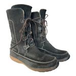 Timberland Fauna Tall Suede moccasin lace up Boots Black size 7.5 Photo 1