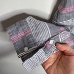 American Eagle grey vintage boyfriend fit plaid button up shirt size M Photo 5