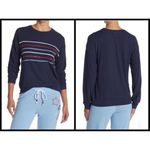 P.J. Salvage 💕💕 Long Sleeve Pajama Top Navy Blue Striped Loungewear XL NWT Photo 1