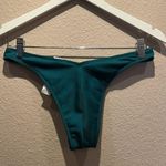 Hollister Women’s Bikini Bottoms Swimsuit Green Ribbed Thong Size Small Photo 3