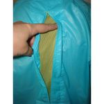 Athleta New  Wind Breaker Rain Jacket Full Zip L Aqua Blue Yellow Pockets Cinch Photo 4