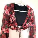 Majorelle NWT Revolve   Rocsi Front Tie Closure Ruffle Sheer Lightweight Blouse S Photo 8