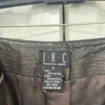 INC Brown Leather Straight Leg Pants - Size 12 Photo 2