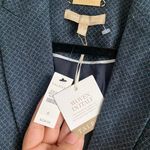 Talbots 2-Piece Pant Suit Two Button Blazer navy Blue Stretch Wool Size 6 New Photo 5