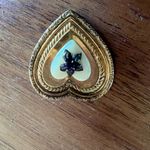 EXQUISITE ANTIQUE ART NOUVEAU GOLD FILL LARGE SHIELD Heart LOCKET NECKLACE Photo 5