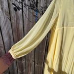 ZARA NEW  pleated flowy yellow maxi midi dress L Photo 10