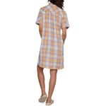Billy T Short Sleeve Popover Dress in Picnic Plaid, Size L New w/Tag $118 Orange Size L Photo 2