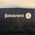 Betabrand Boot Cut Onyx Plaid Size Medium Petite Black Purple Stretch Pants Photo 9