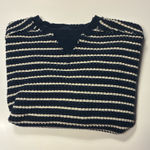 American Eagle  Outfitters Navy and Cream Striped Sweater, very Oversized (S). Photo 0