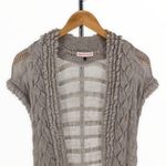 Rebecca Taylor Grey Chunky Cap Sleeve Open Knit Cardigan Sweater Wool Mohair XS Photo 2