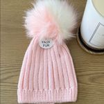 Lovr 2 Design Knit Beanie with Faux Fur Pom Pink Photo 0