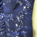 Three Floor  Navy Blue Afterglow Cosmic Star Mini Cocktail Dress Size 6 Small Photo 5