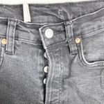 Free People  We the Free Stella High Rise Button Fly Raw Hem Black Skinny Jeans Photo 5