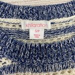Xhilaration loose knit cotton blend stripe sweater blue & white sz S women Photo 5
