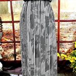 White House | Black Market Striped Keyhole Maxi Dress Black/White 2 Photo 3