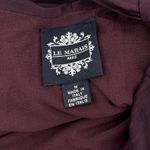 Le Marais Paris Silk Blouse Women's Medium Plum Ruffle Bow Back Sheer Roll Tab Purple Photo 7