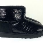 UGG Classic Mini Mirror Ball Bootie Sequin Ankle Boots Black 6 US NEW Photo 6