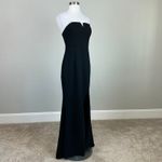 AQUA  Strapless Long Cut Out Slit Mermaid Evening Gown Black Size 4 Formal Dress Photo 1