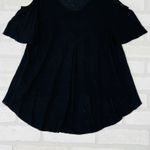 Free People  Black Cold Shoulder V Neck Tunic Top Shirt XS Photo 8