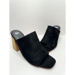 BP Mules Womens Size 8.5 Black Slip On Open Toe Block Heel Fabric Upper Photo 2