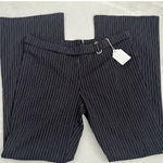 Bisou Bisou Dark gray and Pink Pinstripe Trousers pants Photo 0