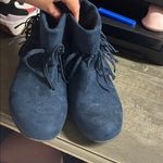 Comfortview  Navy Suede Fringe Booties Women’s 11.5 Photo 1