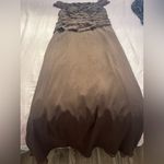 Cachet Chocolate Silk Beaded Ruffle Dress Brown Size 12 Photo 3