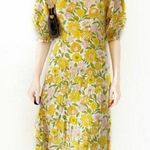Faithfull the Brand Faithful the Brand Jean Marie Jolene Yellow Floral Midi Dress Photo 0