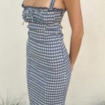 Free People  Lucinda Plaid Midi Dress in Blue Combo Size X-Small Photo 0