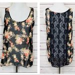 Papaya Sheer Black Floral & Lace Tank Top Size Medium Photo 1