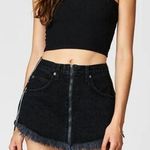 CARMAR Black Beatrice Zip Front Skirt with Reflective Side Zipper size 26 Photo 0