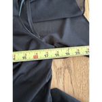 VTG 70s Gilberti Handkerchief Hem Floral Chiffon Semi Sheer Dress Fits Medium Black Photo 4