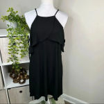 1. State  Black Jersey Knit Draped Shoulder Dress NEW Size M Photo 1