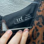ZARA TRF Collection Dress Leopard Print Pleated Long Sleeve Mini Brown L bold Photo 4