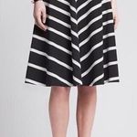 Banana Republic  Mixed Stripe Midi Skirt Size 2 Black and Cream Photo 0