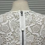CAbi  Off White Sheer Needle Floral Lace Shell Peplum Tank Top #800 Size Medium Photo 6
