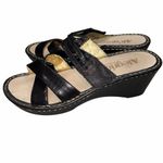 Alegria Black Leather Lei Platform Wedge Sandals Slides Shoes size 36 Photo 1