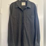 Lucky Brand  Cozy Knit Shirt Jacket Charcoal Heather Women’s Sz L Button Pockets Photo 2