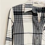Banana Republic Cotton Black White Button Down Tartan Plaid Shirt Extra Small Photo 5
