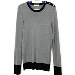 Equipment Femme Ondine Pullover Sweater Gray Silk Cashmere Button Detail Small Photo 0
