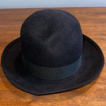 Banana Republic  Black Wool Fedora Hat M/L 100% Angora Rabbit Hair Made in Italy Photo 0