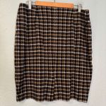 J.Jill Ponte Pencil Skirt Plaid Brown Career Work Office Casual Large Petite Photo 4